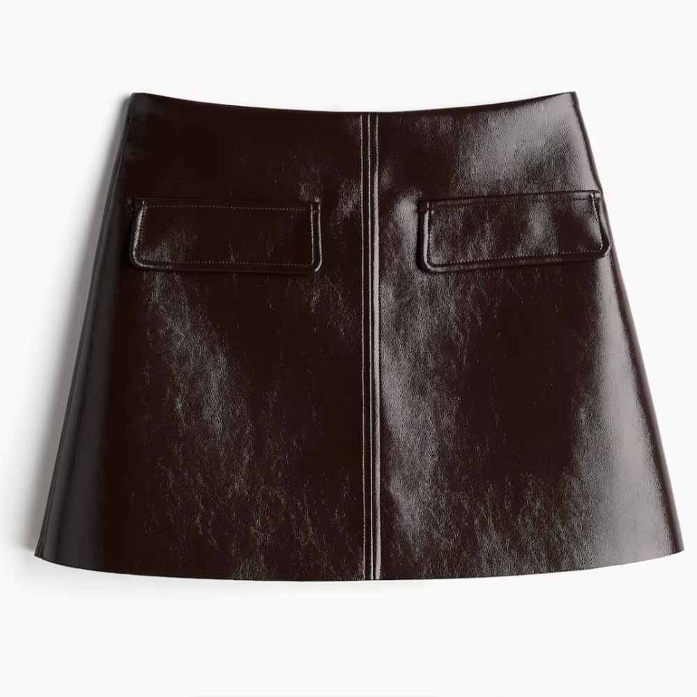 H&M burgundy coated mini skirt- SOLD OUT